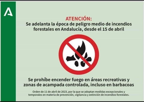 La Junta de Andalucía ha decretado la prohibición de encender fuego en el campo