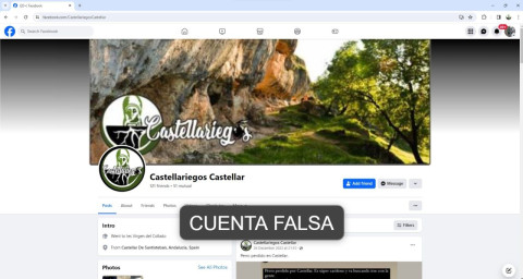 En facebook hay una cuenta falsa de Castellariegos.com