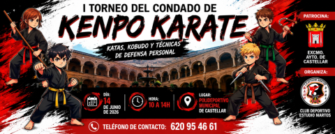 Castellar acogerá el I Torneo del Condado de Kenpo Karate con una jornada dedicada al deporte y la defensa personal