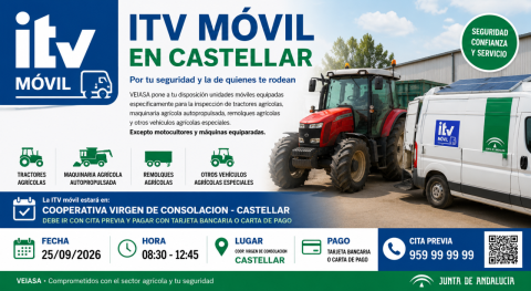 La ITV móvil para vehículos agrícolas llegará a Castellar el 25 de septiembre