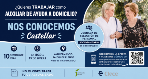 Castellar acogerá una jornada de selección de personal para trabajar como auxiliar de ayuda a domicilio