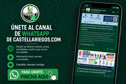 ¡ÚNETE AL CANAL DE WHATSAPP DE CASTELLARIEGOS.COM! Toda la actualidad de Castellar, directamente en tu móvil